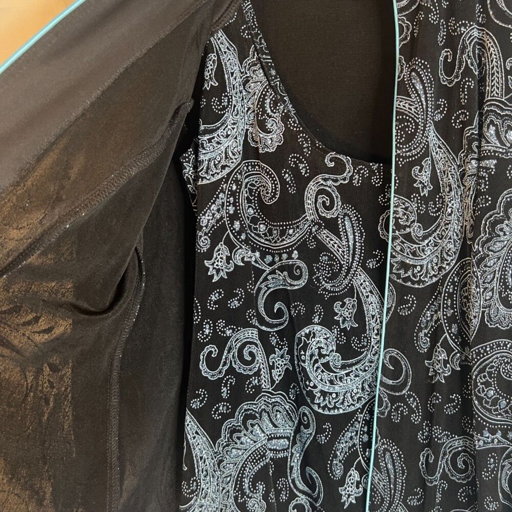 Alex Evenings 2 PC SET Blazer & Tank Sparkly Paisley Metallic Dressy Cocktail MD - Picture 5 of 13